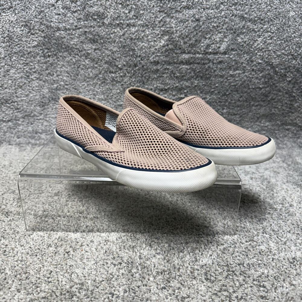 Sperry Shoes Womens Size 8.5 Pink Mesh Slip On Memory Foam Casual STS82298